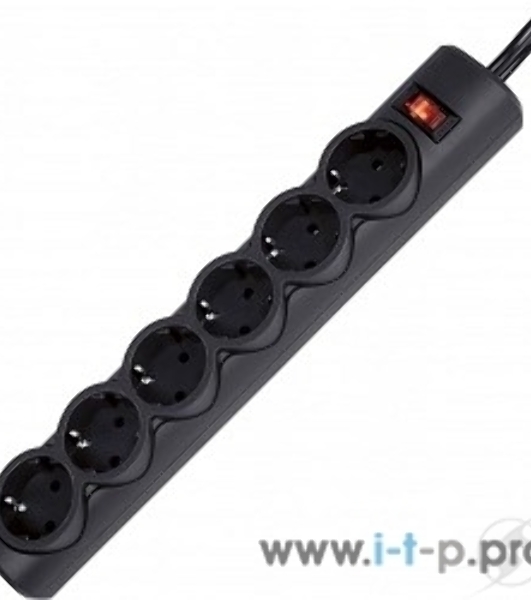 Сетевой фильтр Defender DFS 151 1.8 m, 6 розеток, черный