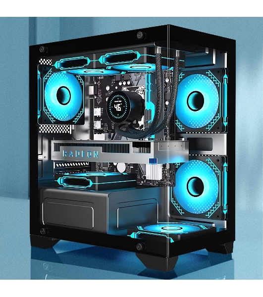Компьютерный корпус Minitower ExeGate i3 SEA LE-NPX450 (mATX, БП 450NPX, 1хUSB+1хUSB 3.0, HD аудио, черный, передняя и боковая панели - закаленное стекло)