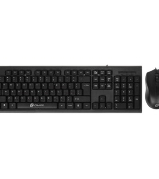 Комплект клавиатура+мышь Oklick 620M проводной, USB, 1200 DPI, чёрный