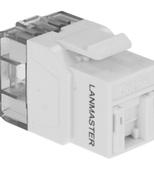 Модуль LANMASTER LAN-OK45U5E/180R-WH информ. KeystoneRJ45 cat.5e белый