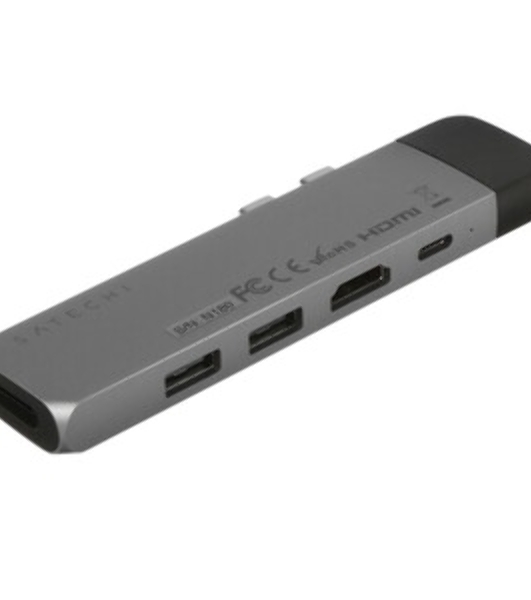 USB-концентратор Satechi ST-TCPHES, USB Type-C, USB 3.0/RJ-45/USB Type-C/HDMI/microSD, USB