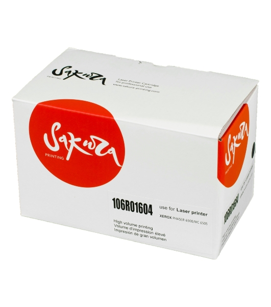 Картридж лазерный Sakura 106R01604 для Xerox Phaser 6500/Workcenter 6505, черный, 3000 к.
