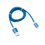 Кабель Rexant USB-Lightning 1 м, синяя нейлоновая оплетка, фото 1