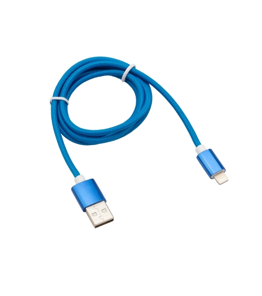 Кабель Rexant USB-Lightning 1 м, синяя нейлоновая оплетка