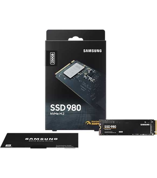 Накопитель SSD Samsung 980, 250Gb, PCIe 3.0 x4, M.2 2280, NVMe, R/W 2900/1300