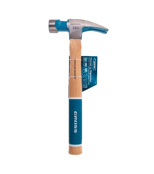 Молоток-гвоздодер Gross AMERICAN HICKORY 680 г, угол 75, магнит, обрезиненная рукоятка