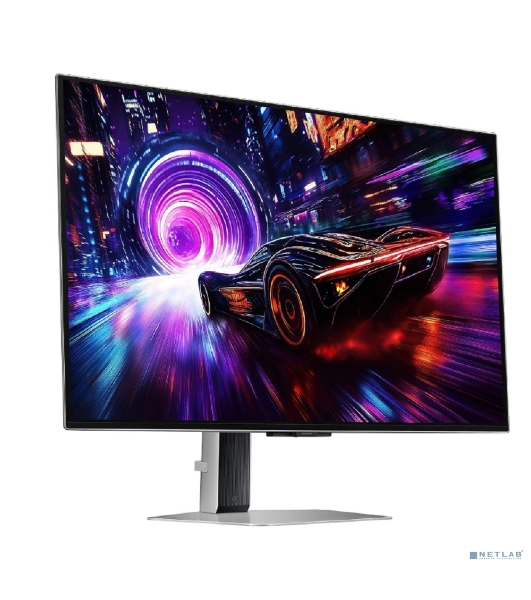 Монитор 32' Samsung OLED серебристый OLED 3840x2160, 240 Гц, 0.03 мс, 16:9, 260 кд/м², 2xHDMI 2.1, DP 1.4, 3.5 Jack, USB Hub (2x USB 3.2), FreeSync, HDR10+, Edge Lighting, изогнутый, серебристый