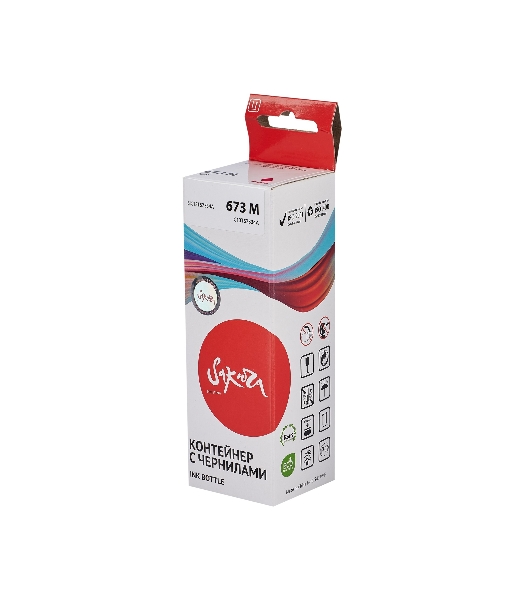 Контейнер с чернилами Sakura C13T67334A (673 M) для Epson, пурпурный, 5400 к., 70 мл.