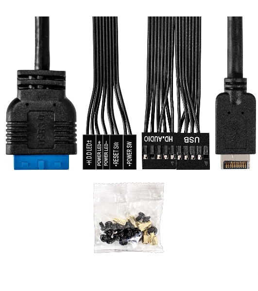 Компьютерный корпус Minitower ExeGate BAA-308UC-UNS500 (mATX, БП UNS500 с вент. 12см, 1хUSB/1хUSB 3.0/1хTypeC, HD Audio, черный)