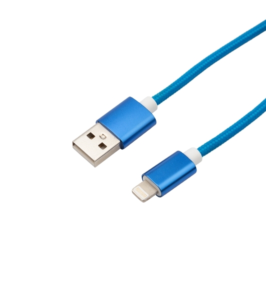 Кабель Rexant USB-Lightning 1 м, синяя нейлоновая оплетка