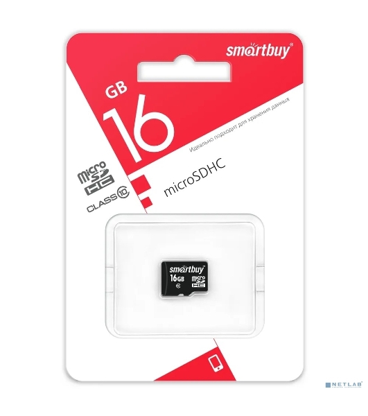 Флеш карта SDmicro Card 16Gb Smartbuy Сlass 10 (без адаптеров)