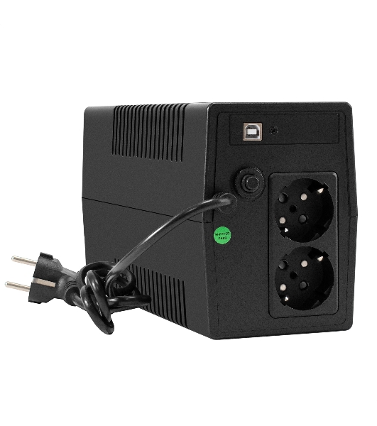 Источник бесперебойного питания ExeGate Power NB-650.LED.AVR.2SH.USB (650VA/390W, LED, AVR, 2*Schuko, USB, батарея 12V 7Ah, черный)