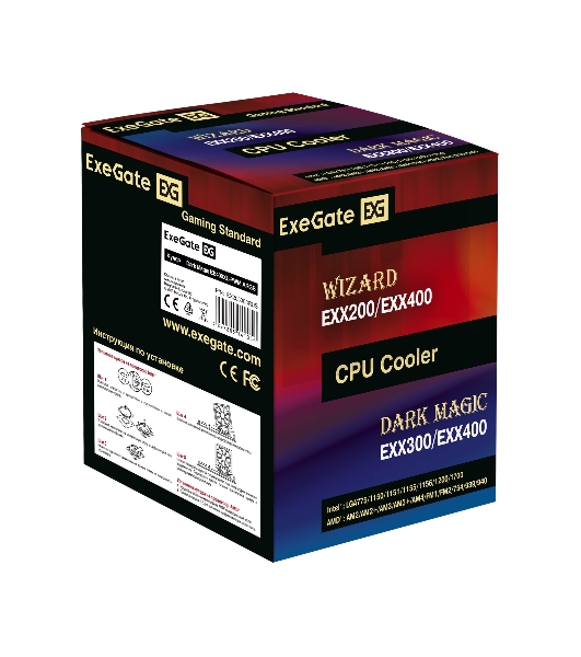 Кулер для процессора ExeGate Dark Magic EE400XL-PWM.ARGb серебристый, 120 мм, алюминий/медь, 2400 об/мин, 37 дБ, 4 pin, 125 Вт, 155 мм
