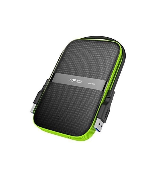 Внешний HDD 2.5' Silicon Power Armor A60, 1TB, USB 3.2 Gen 1 Type-A, 5400 rpm, черно-лаймовый