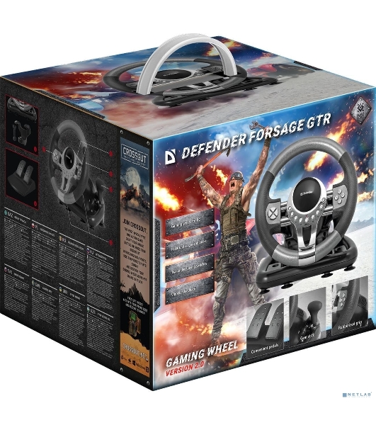 Игровой руль Defender FORSAGE 12 кн+2перекл.+1перекл. 8-ми позиц., USB