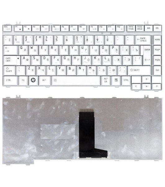 Клавиатура для ноутбука Toshiba Satellite A200 A210 A300 M300 L300 M500 M505 серебристая