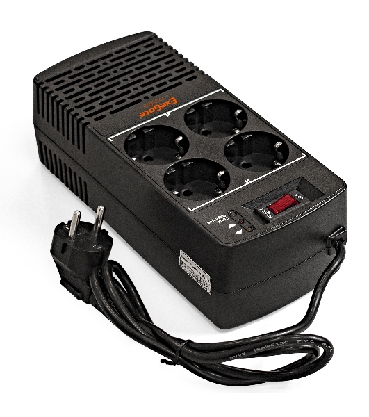 Стабилизатор ExeGate Power AD5000-600 (600VA/300W, диапазон 150...280В, 4 евророзетки)
