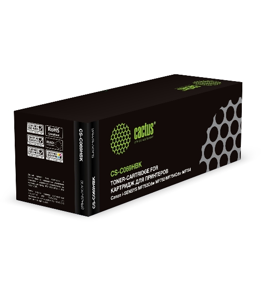 Картридж лазерный Cactus CS-C069HBK 069H черный (7600 стр.) для Canon i-SENSYS MF752Cdw MF752/MF754Cdw MF754