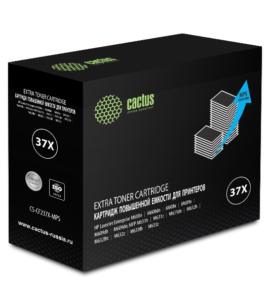 Картридж лазерный Cactus CS-CF237X-MPS черный (50000 стр.) для HP LJ M608n/M608dn/M609x/M631h/M631z/M632h