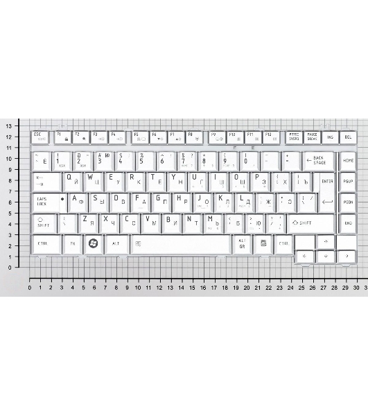 Клавиатура для ноутбука Toshiba Satellite A200 A210 A300 M300 L300 M500 M505 серебристая