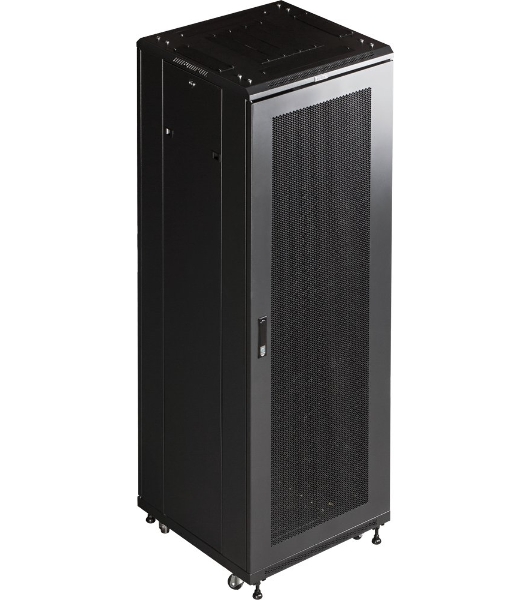 Шкаф 19' Business, 42U 600x800, черный, передняя дв. перфорир., задняя дв. распашная перфорир.