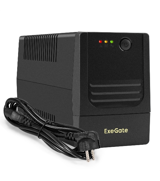 Источник бесперебойного питания ExeGate Power NB-650.LED.AVR.4C13 (650VA/390W, LED, AVR, 4*C13, батарея 12V 7Ah, черный)