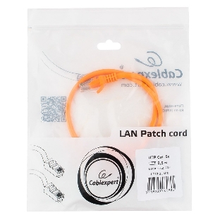 Патч-корд UTP Cablexpert PP12-0.5M/O cat.5e, 0.5м, литой, многожильный, оранжевый