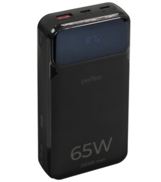 Портативный аккумулятор Perfeo Powerbank LAPTOP 65W 20000 mAh/LED дисплей/PD+QC 3.0/2Type-C/1 USB,max 65W черный