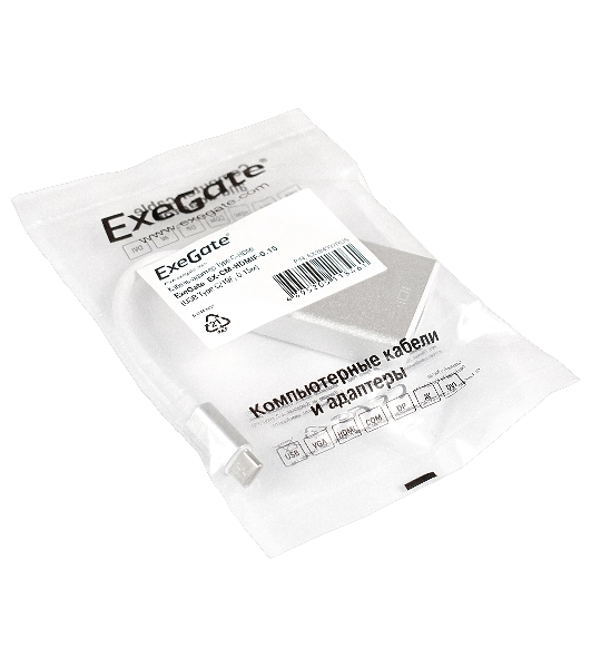 Кабель-адаптер ExeGate EX284937RUS Type C-HDMI ExeGate EX-CM-HDMIF-0.15 (USB Type C/19F, 0,15м)