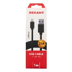 Кабель Rexant USB-Lightning 2 А, 1 м, черный ПВХ, фото2