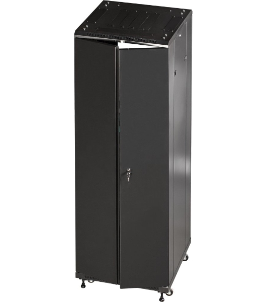 Шкаф 19' Business, 42U 600x800, черный, передняя дв. перфорир., задняя дв. распашная перфорир.