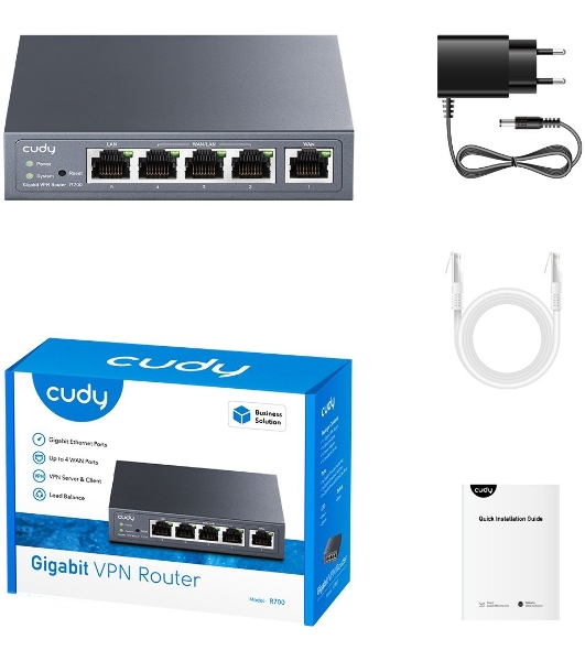 Маршрутизатор Cudy R700, 1×WAN + 3×WAN/LAN + 1×LAN