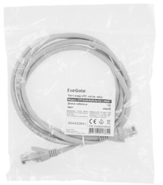 Патч-корд ExeGate EX286382RUS UTP-RJ45-RJ45-5e-1,5M-LSZH-GY, UTP, cat.5e, LSZH, 1.5м, серый