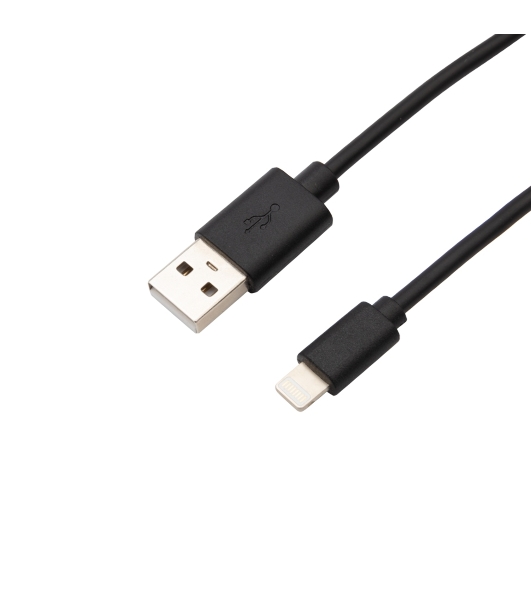 Кабель Rexant USB-Lightning 2 А, 1 м, черный ПВХ