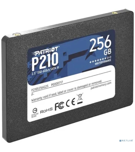 Накопитель SSD Patriot P210, 256Gb, SATA III, 2.5', R/W 500/400