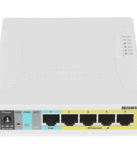 Коммутатор сетевой MikroTik RB260GSP RouterBOARD 260GSP with indoor case and power supply