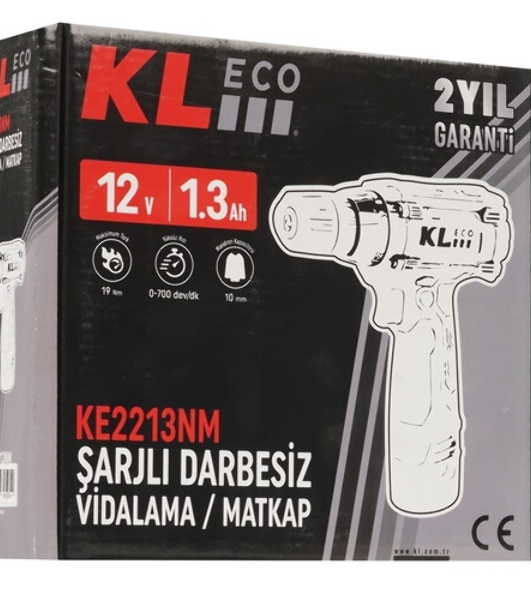 Дрель-шуруповерт KLECO KE2213NM, 12 В, 0 Ач, 19 Нм, щеточный