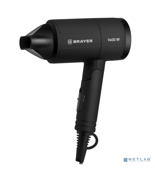 Фен BRAYER BR3040 черный, 1400 Вт, компактный