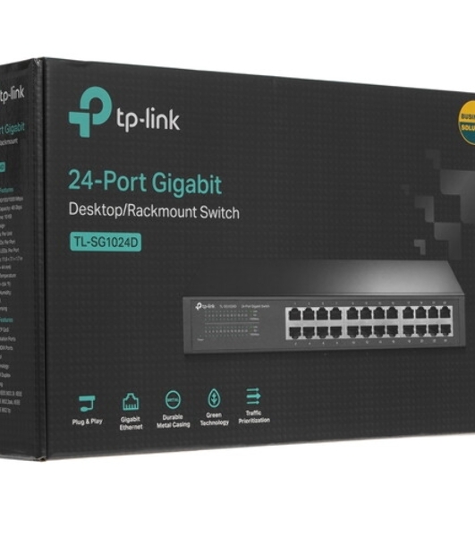 Коммутатор сетевой TP-Link SMB TL-SG1024 Коммутатор 24LAN 10/100/1000Mb/s Unmanagersd Gigabit Rackmount Switch