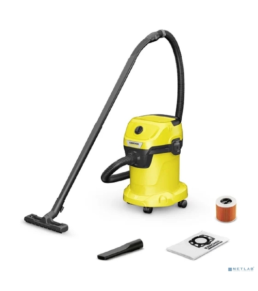 Строительный пылесос Karcher WD 3 V-17/4/20 1000Вт (уборка: сухая/влажная) желтый