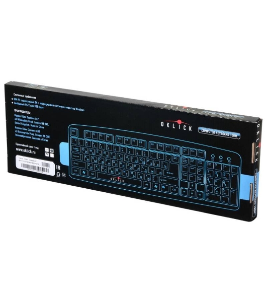 Клавиатура Oklick 100M HW3 проводная, USB Type-A, чёрный