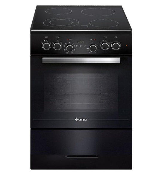 Плита электрическая Gefest ЭП Н Д 6560-03 0057 черный, конфорок 4 электрических, духовка 55 л, 60 см x 85 см x 60 см