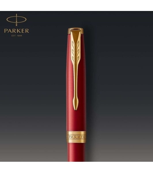 Ручка шариковая Parker Sonnet Core K539 (CW1931476) LaqRed GT M, черные чернила, подарочная коробка
