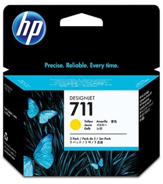 Картридж струйный HP №711 CZ136A желтый x3уп. для HP DJ T120/T520 (29мл)