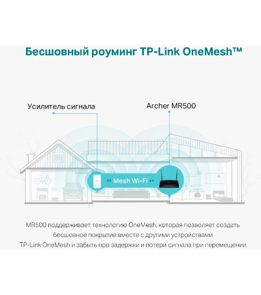 Двухдиапазонный гигабитный Wi-Fi роутер TP-Link Archer MR500 AC1200 с поддержкой 4G+ Cat6