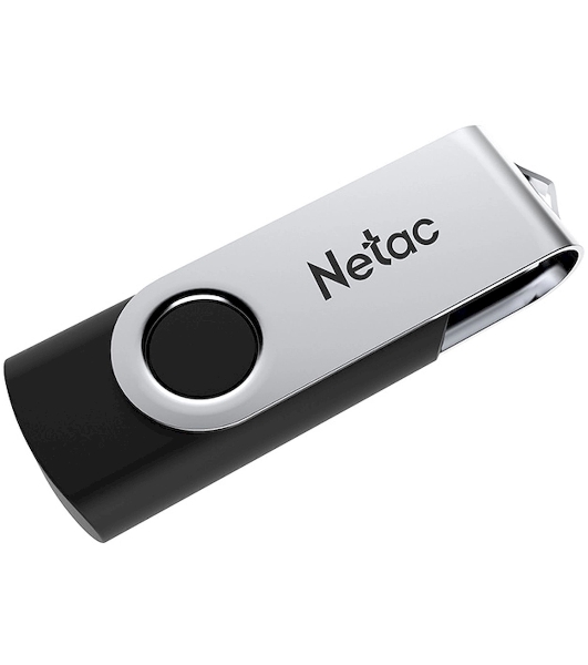 Флешка USB Netac U505 (NT03U505N-128G-30BK), 128Gb, USB 3.0, R/W 110/45, черный/серебристый