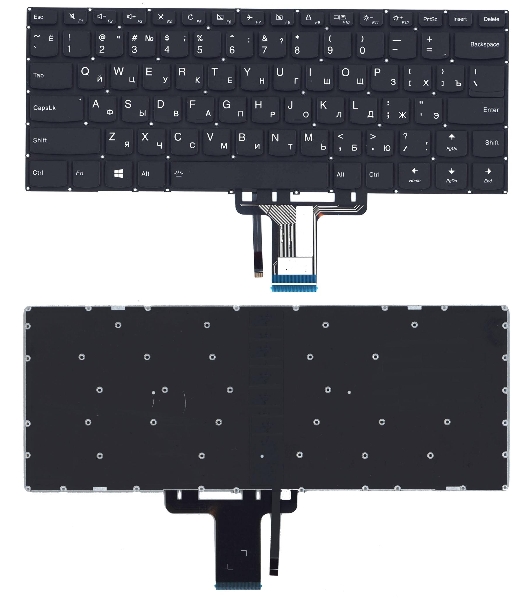 Клавиатура для ноутбука Lenovo Yoga 510-14ISK, черная с подсветкой