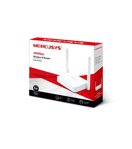 Маршрутизатор Mercusys MW305R Wi-Fi роутер 300 Мбит/с 2,4 ГГц, 1 порт WAN 10/100 Мбит/с + 4 порта LAN 10/100 Мбит/с, 2 фиксированные антенны