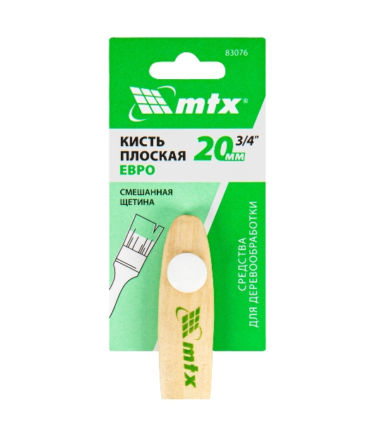 Кисть плоская 'Евро' 3/4', смешанная щетина, деревянная рукоятка MTX 83076