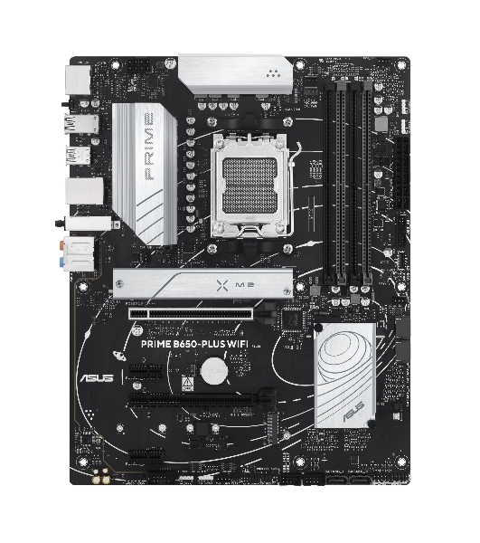 Материнская плата ASUS PRIME B650-PLUS WIFI, AM5, AMD B650, 4xDDR5, 4xSATA, 2xM.2, 1xPCIe 4.0 x16, 2xPCIe 4.0 x1, 1xDP, 1xHDMI, 1x2.5Gb LAN, Wi-Fi 6E, Bluetooth 5.3, 4xUSB-A 10Gbps, 2xUSB-A 5Gbps, 2xUSB-A 2.0, 5x3.5 мм, 7.1, ATX